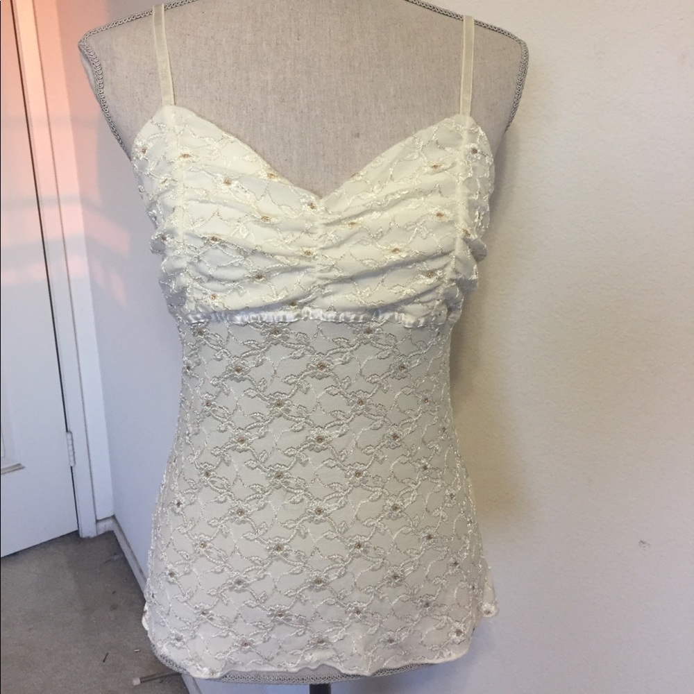 Off White Lacy Blouse With Intricate Design